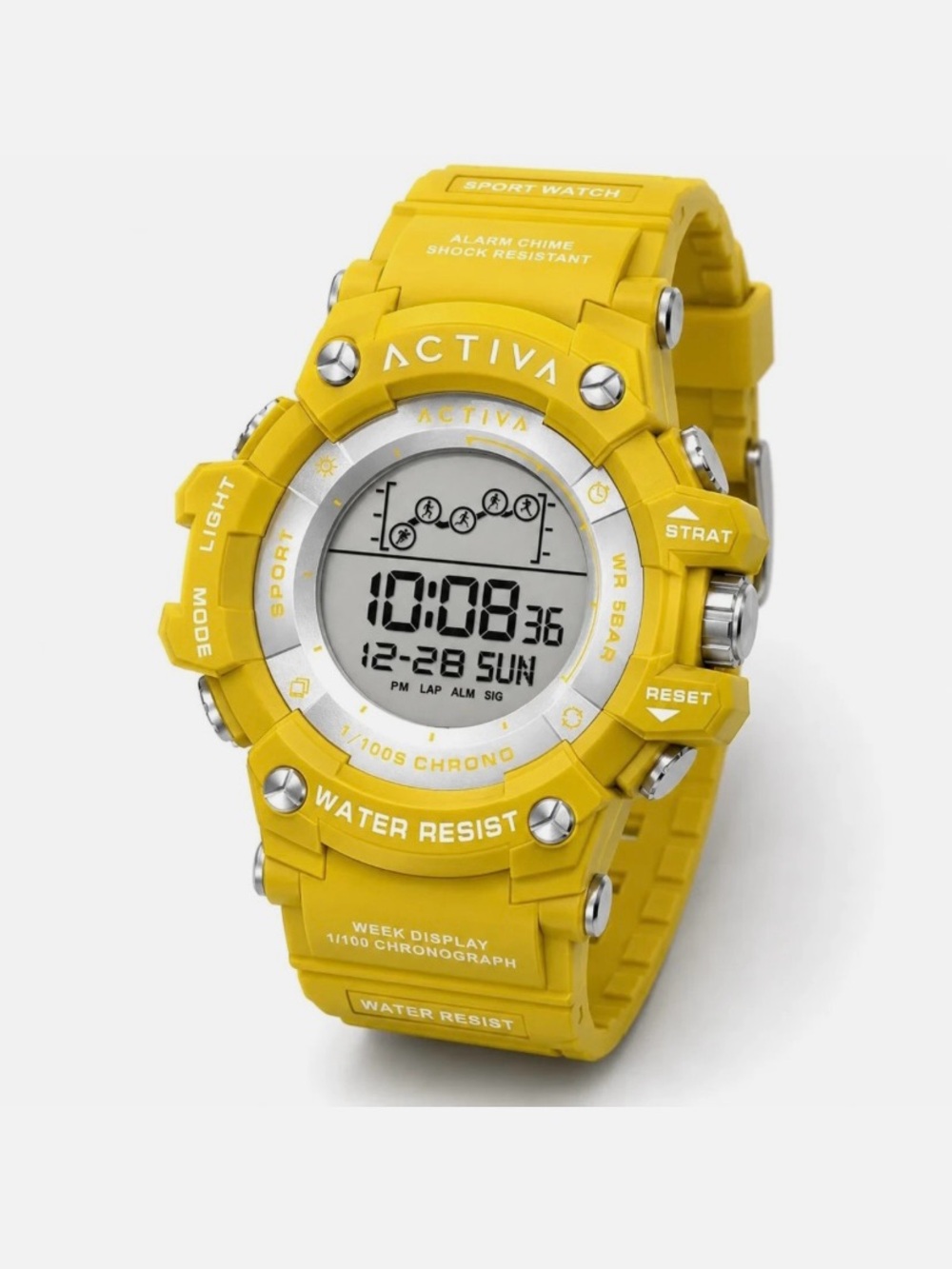 Activa Digital Essentials ACW8082-028 Unisex 50mm Yellow Watch New with Box